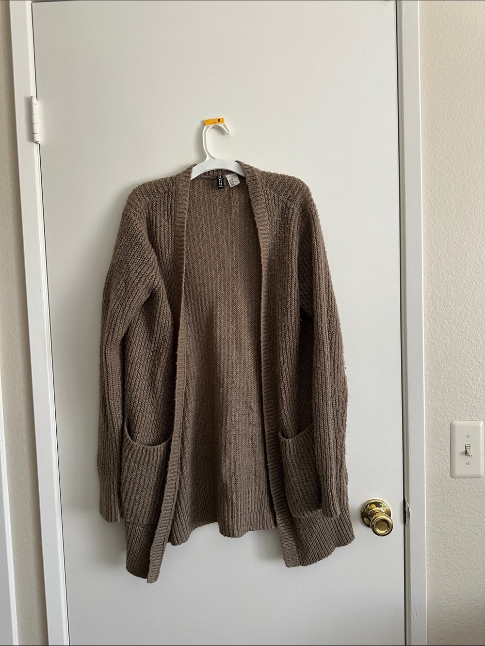 H&M Open-Front Cardigan in Taupe